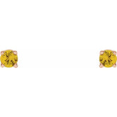 14K Rose 2.5 mm Natural Yellow Sapphire Stud Earrings